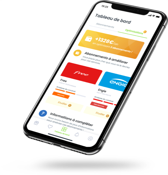 L'application Ideel : tableau de bord des abonnements