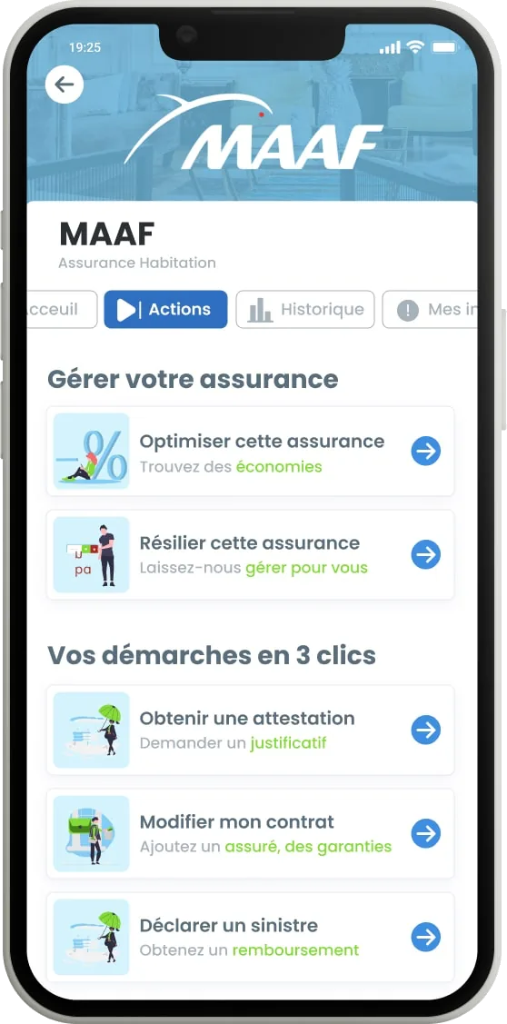 L'app Ideel : score et devis d'une assurance habitation.
